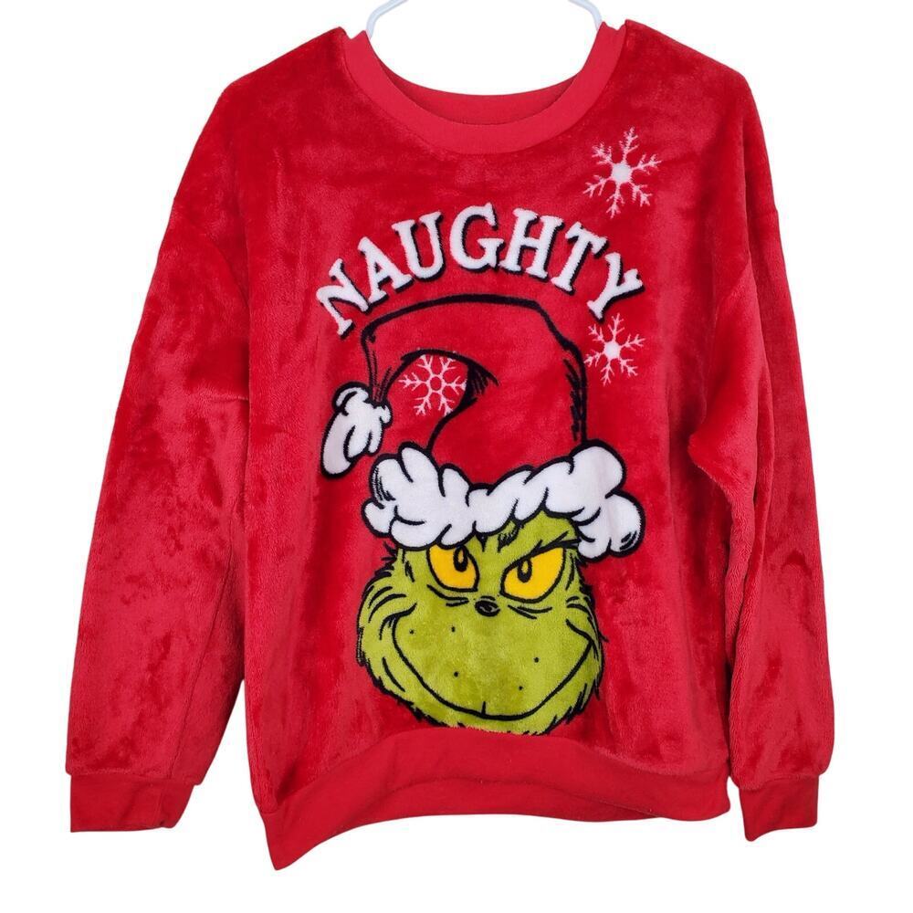 THE GRINCH DR. SEUSS | Fleece Crew Neck | Red/Green | Sweatshirt | Large